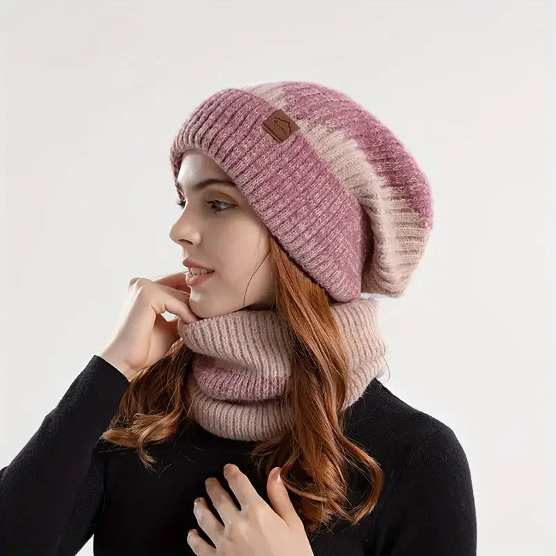  Women's  Two-Piece Knitted Hat Black 