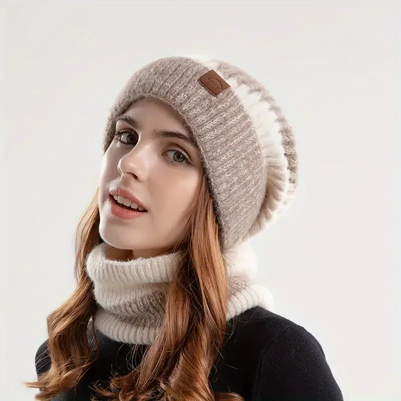  Women's  Two-Piece Knitted Hat Black 